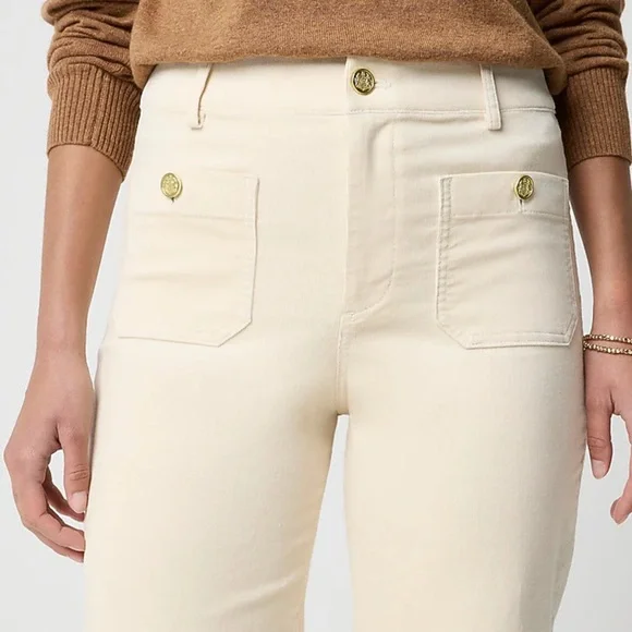 J. Crew Beige Corduroy Pants Lizzie Wide Leg NWT - Picture 3 of 11